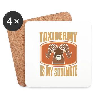 Awesome TAXIDERMY Is My Soulmate T-Shirt Present - Untersetzer (4er-Set) - Weiß - Vorne