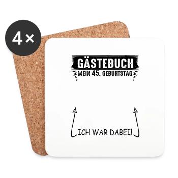 Gästebuch 45. Geburtstag Glückwunsch Zu 45 Jahren - Untersetzer (4er-Set) - Weiß - Vorne