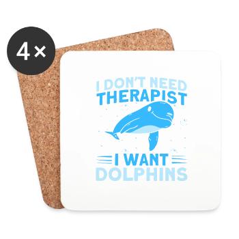 Delfin Delfin Liebhaber Tier Delfine Geschenk - Untersetzer (4er-Set) - Weiß - Vorne