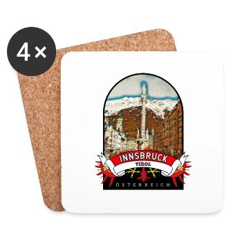 Tiro Innsbruck Österreich Souvenir - Untersetzer (4er-Set) - Weiß - Vorne
