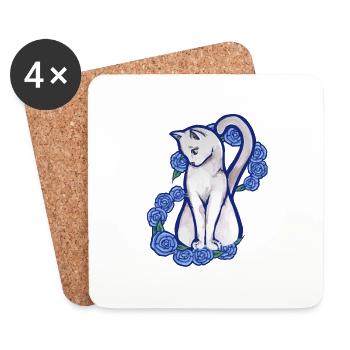 White Cat - Coasters (set of 4) - white - Front