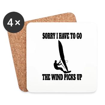 Windsurfer Cadeau Planche à voile Surf Kitesurfer - Dessous de verre (lot de 4) - blanc - Devant