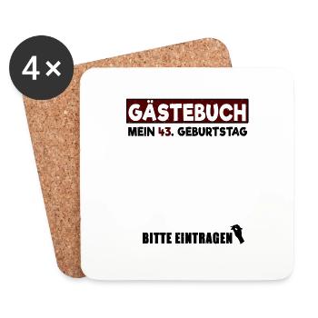 Gästebuch mein 43. Geburtstag Bitte Eintragen - Untersetzer (4er-Set) - Weiß - Vorne