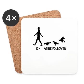 Ich Meine Follower Tauben Züchter Tauben Vogel - Untersetzer (4er-Set) - Weiß - Vorne