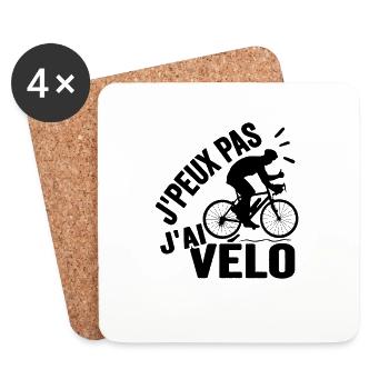 Je Peux Pas J'ai Vélo De Route Vtt Sport Cycliste - Dessous de verre (lot de 4) - blanc - Devant