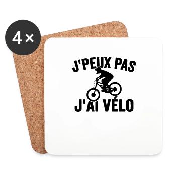 Je Peux Pas J'ai Vélo De Route Vtt Sport Cycliste - Dessous de verre (lot de 4) - blanc - Devant