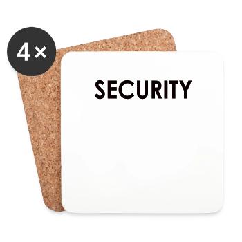 Secuirty Türsteher Arbeiter Sicherheit Schützen - Untersetzer (4er-Set) - Weiß - Vorne