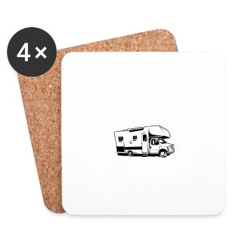 Partons en road trip n’importe où - Dessous de verre (lot de 4) - blanc - Devant