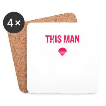 Cool Vintage This Man Loves To Hike T-Shirt - Coasters (set of 4) - white - Front