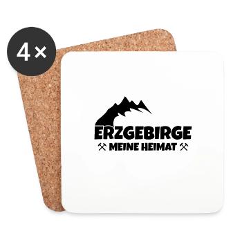 Bergbau im Erzgebirge - Untersetzer (4er-Set) - Weiß - Vorne