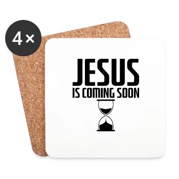 Jesus Is Coming Soon Countdown Christian Jesus - Coasters (set of 4) - white - Front