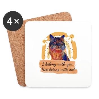 I belong with you, you belong with me! - Dessous de verre (lot de 4) - blanc - Devant