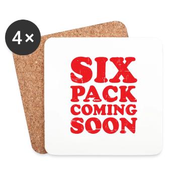 Six Pack Coming Soon 38 - Coasters (set of 4) - white - Front