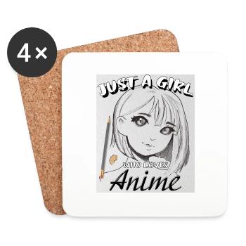 Juste une fille qui aime l’anime - Dessous de verre (lot de 4) - blanc - Devant