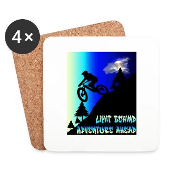 Limite de VTT derrière l’aventure à venir - Dessous de verre (lot de 4) - blanc - Devant