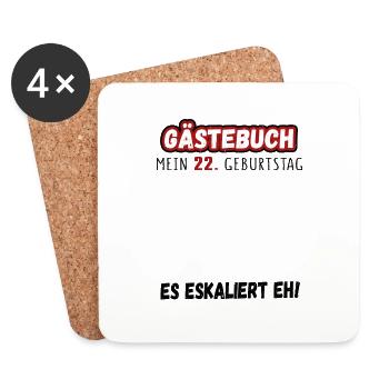 22. Geburtstag Mann Frau Gästebuch Lustig Geschenk - Untersetzer (4er-Set) - Weiß - Vorne