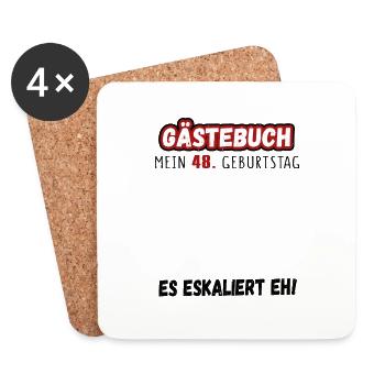 48. Geburtstag Mann Frau Gästebuch Lustig Geschenk - Untersetzer (4er-Set) - Weiß - Vorne