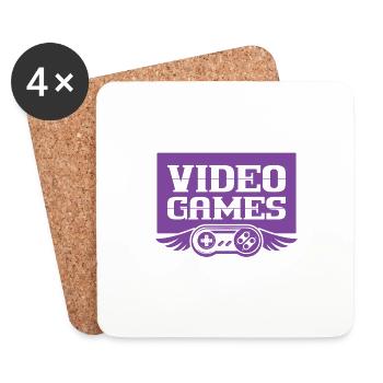 jeux vidéo gamer - Dessous de verre (lot de 4) - blanc - Devant