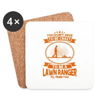 Hobbygärtner Rasen Rasenmäher Geschenk - Untersetzer (4er-Set) - Weiß - Vorne