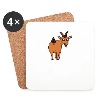 Goats and beer - that's why I'm here - Coasters (set of 4) - white - Front