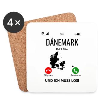 Dänemark Nordsee Ostsee Urlaub Idee - Untersetzer (4er-Set) - Weiß - Vorne