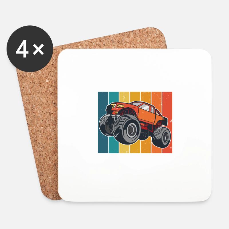 Nur ein Junge der Trucks mag. - Untersetzer (4er-Set) - Weiß