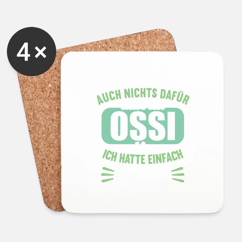 DDR Ostdeutschland Osten Ostalgie Ossi - Untersetzer (4er-Set) - Weiß