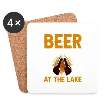 Beer Tastes Better At The Lake 2 - Coasters (set of 4) - white - Front