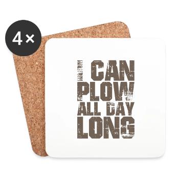 I Can Plow All Day Long 2 - Untersetzer (4er-Set) - Weiß - Vorne