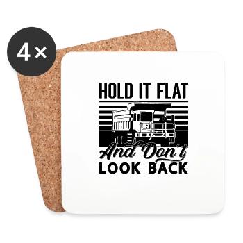 Keep It Flat Mining Trucker Coal Mine - Coasters (set of 4) - white - Front