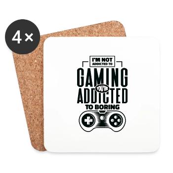 Addiction au jeu Gamers Fin de jeu Jeux vidéo - Dessous de verre (lot de 4) - blanc - Devant