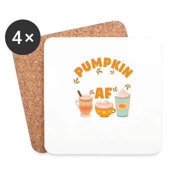 Fun Coffee Lovers Fall Thanksgiving Day - Coasters (set of 4) - white - Front