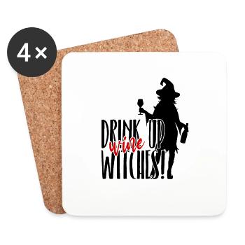 Drink up Wine Witches - Halloween - Untersetzer (4er-Set) - Weiß - Vorne