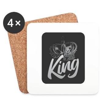 King Design: I am the KING! - Untersetzer (4er-Set) - Weiß - Vorne