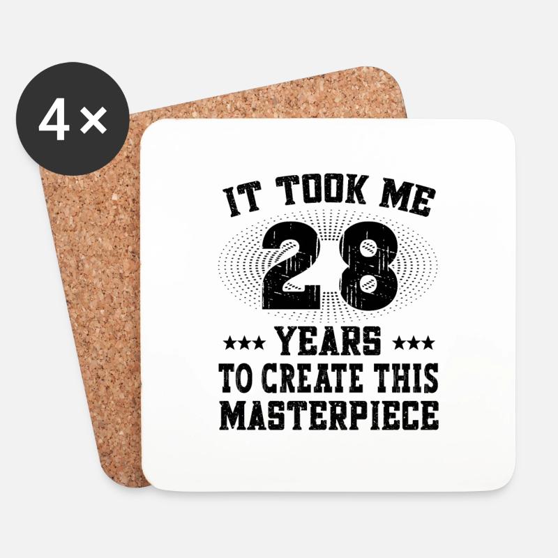 It took me 28 years - Geburtstag Happy Birthday - Untersetzer (4er-Set) - Weiß