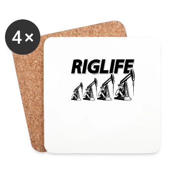 Rig Life Oilfield Arbeiter Öl Arbeiter Rougneck - Untersetzer (4er-Set) - Weiß - Vorne