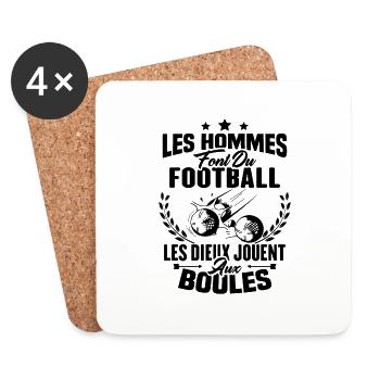 Hommes font du football les dieux jouent aux boule - Dessous de verre (lot de 4) - blanc - Devant