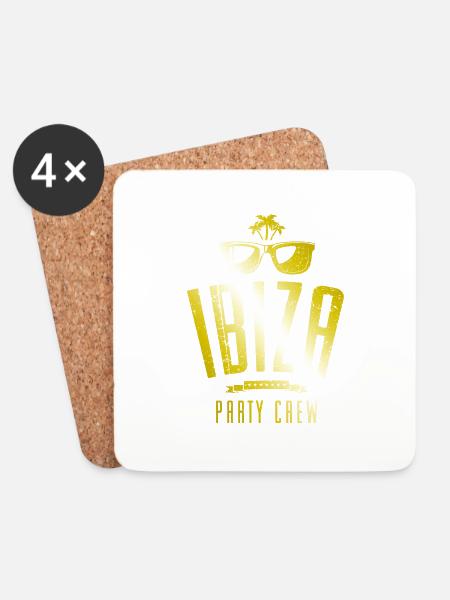 Ibiza Party Crew - Untersetzer (4er-Set) - Weiß