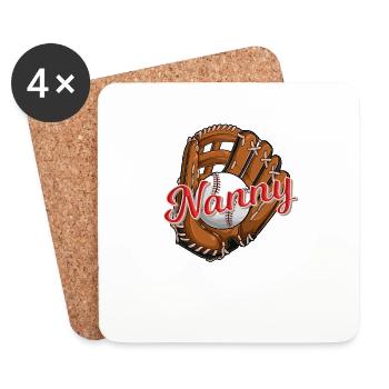 Baseball Nanny für Baseball Softball Nana Funny - Untersetzer (4er-Set) - Weiß - Vorne