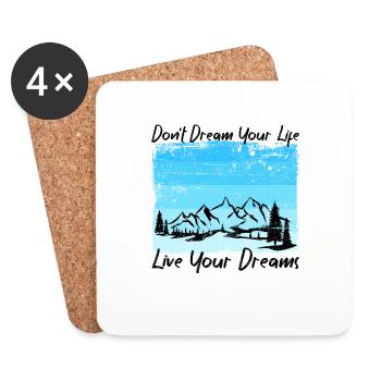 ne rêvez pas votre vie vivez vos rêves - Dessous de verre (lot de 4) - blanc - Devant