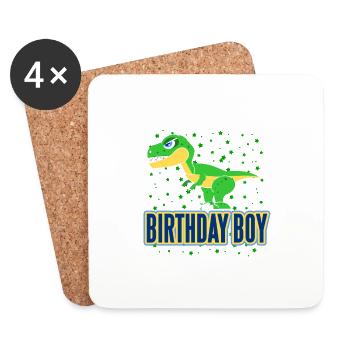 Cool T-Rex Designs Birthday Boy T-Shirt Present - Coasters (set of 4) - white - Front