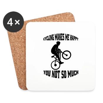 Mountain Bike Cycling Bike Tour Bicycle Cycling - Coasters (set of 4) - white - Front