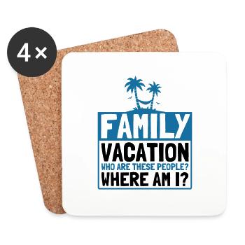 Road Trip Vacances Famille Vacances Cadeau Famille - Dessous de verre (lot de 4) - blanc - Devant