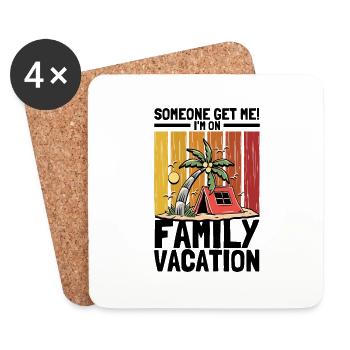 Road Trip Vacances Famille Vacances Cadeau Famille - Dessous de verre (lot de 4) - blanc - Devant