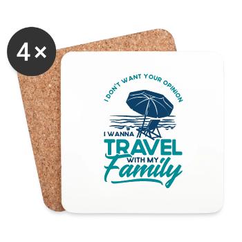 Road Trip Vacances Famille Vacances Cadeau Famille - Dessous de verre (lot de 4) - blanc - Devant