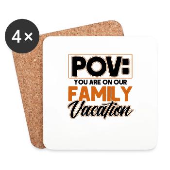 Road Trip Vacances Famille Vacances Cadeau Famille - Dessous de verre (lot de 4) - blanc - Devant