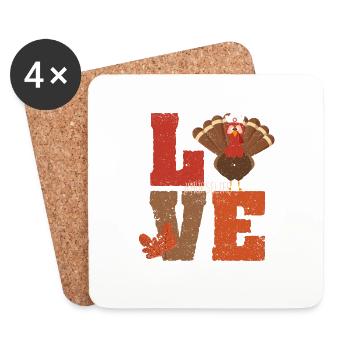Love Turkey Stethoscope Nurse Life - Coasters (set of 4) - white - Front