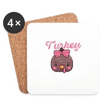 Sweetest turkey in the herd funny Thanksgiving - Coasters (set of 4) - white - Front