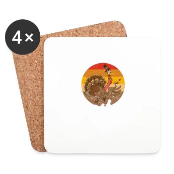 Time To Get Basted Funny Wine Thanksgiving Day - Coasters (set of 4) - white - Front