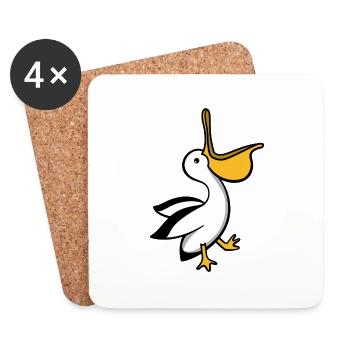 Cute Pelican - Coasters (set of 4) - white - Front